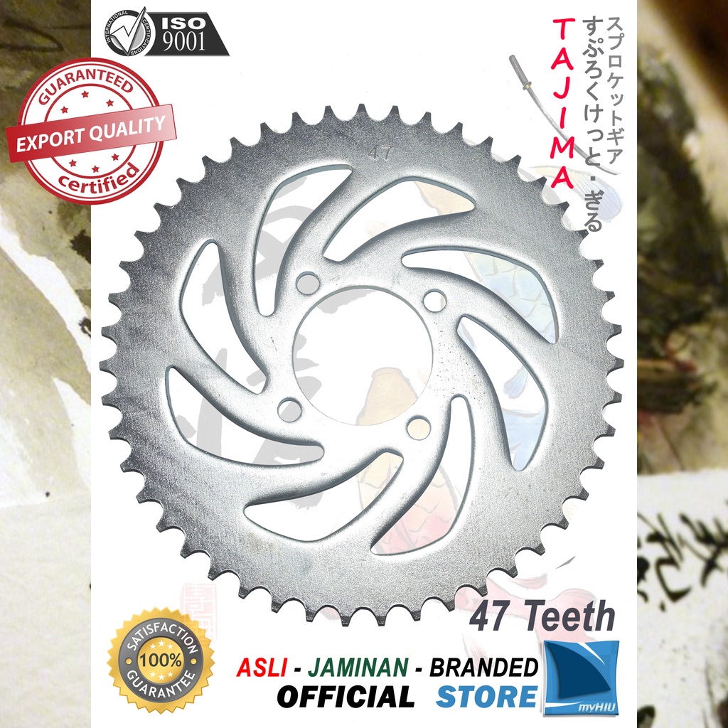 Gigi Tarik 40T ~ 50T SUZUKI Satria 2 Tak, FU Barong Gir Belakang - Rear Sprocket Gear TAJIMA-428-47T