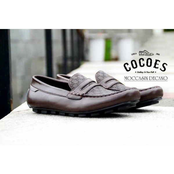 Sepatu Cocoes Decano Mocassin Kulit Coklat