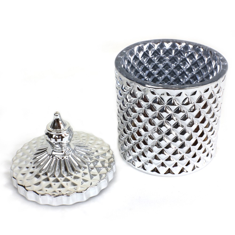 Formia Toples Kaca Betawi Silver Candy Box 14 cm - FR828SC14