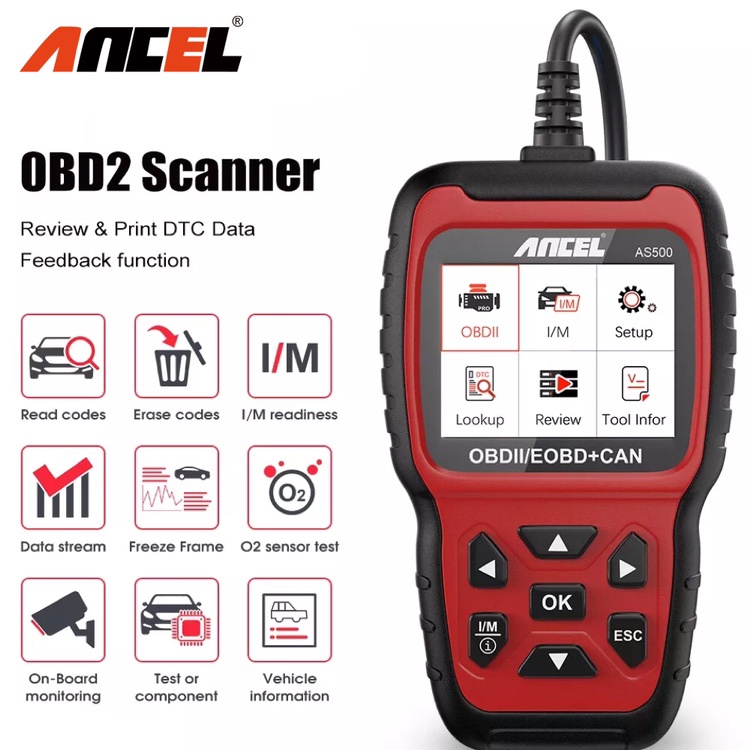 ANCEL AS500 Obd2 Scanner Odb2 Car Diagnostic Tool OBDII Car Scanner Obd Car Diagnostic Scanner Free Update