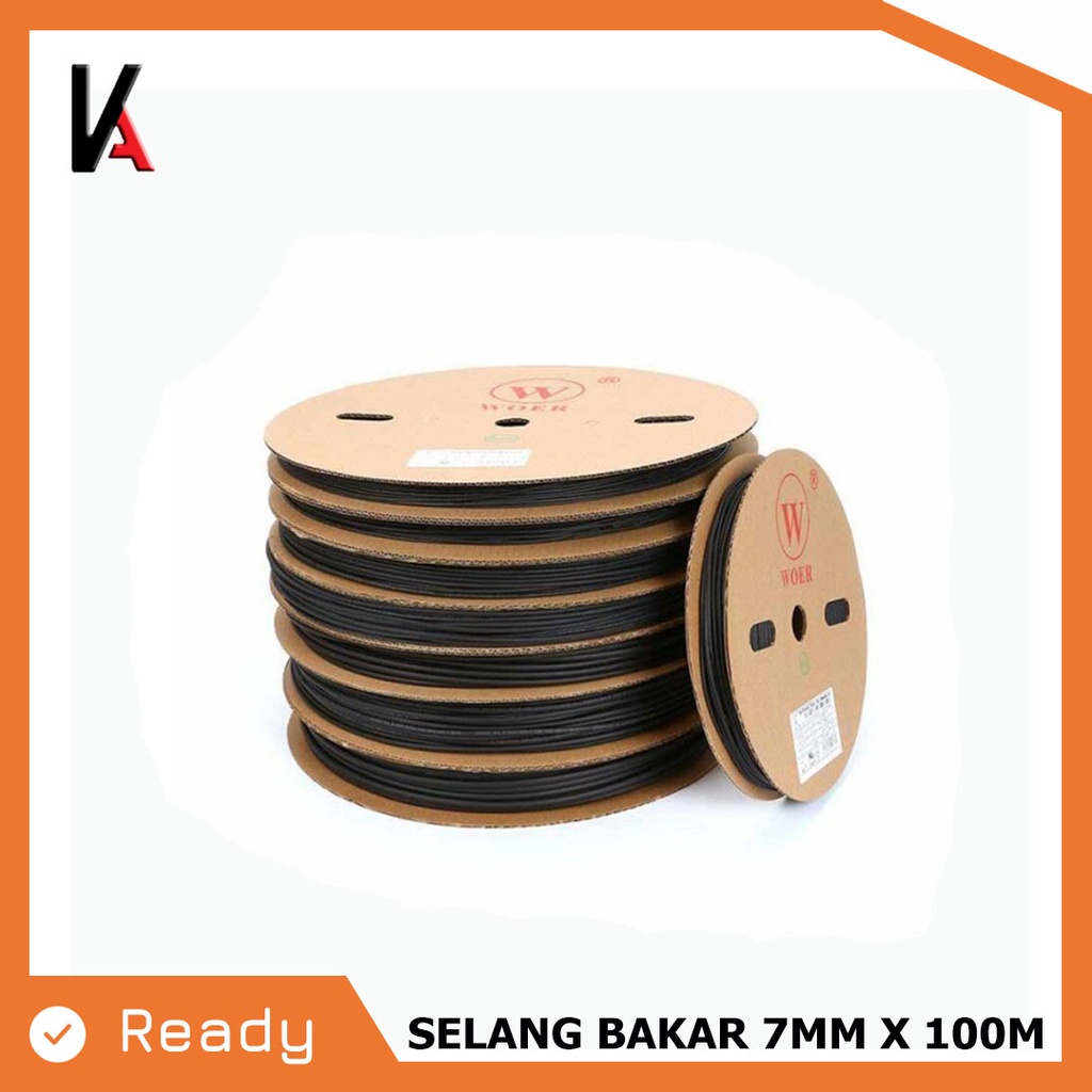 SELONGSONG BAKAR SELANG BAKAR 7MM x 100METER - HITAM / HEAT SHRINK TUBE