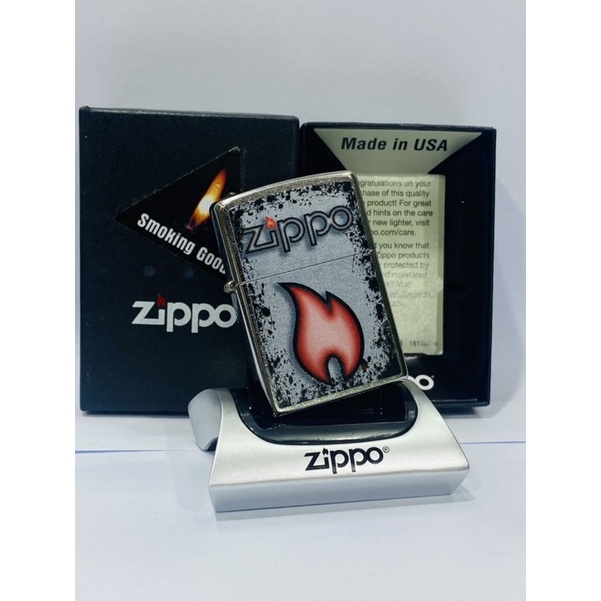 Original Zippo 49576 Flame street Chrome