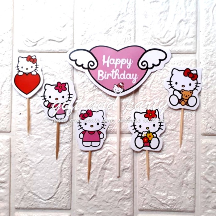 Topper Cake Hello Kitty / Cake Topper Hello Kitty / Topper Cup Cake