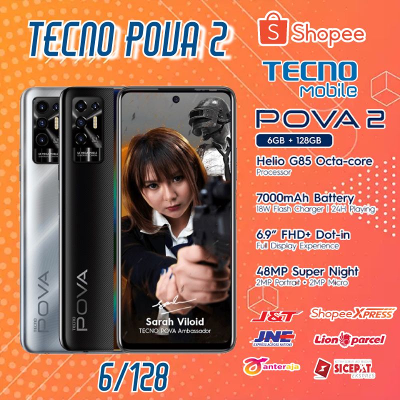 TECNO POVA 2 RAM 6GB+128GB GARANSI RESMI