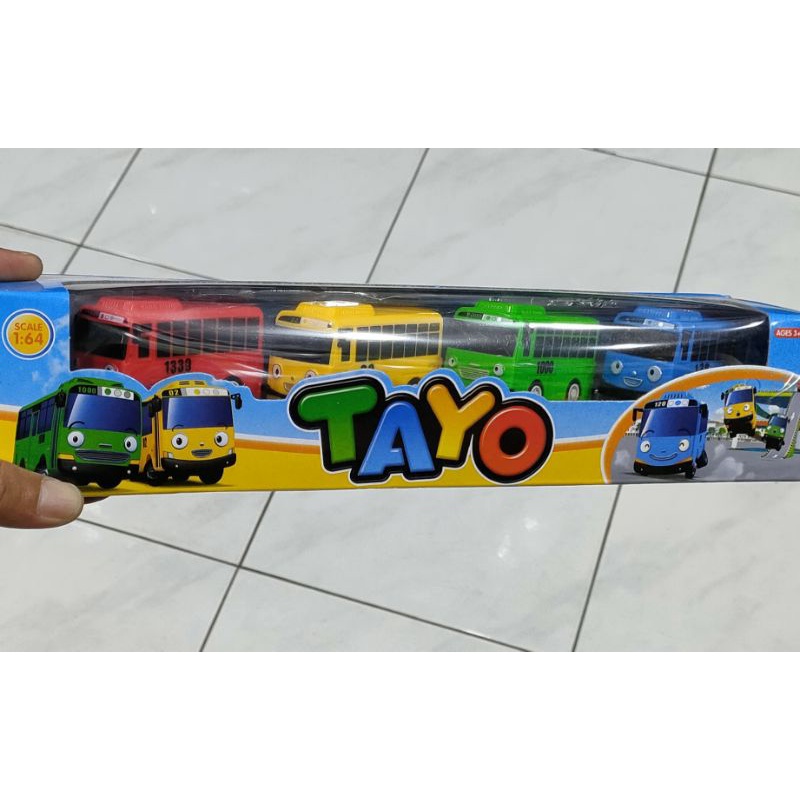 Mainan Mobilan Bus TAYO 4 Pcs Full Back