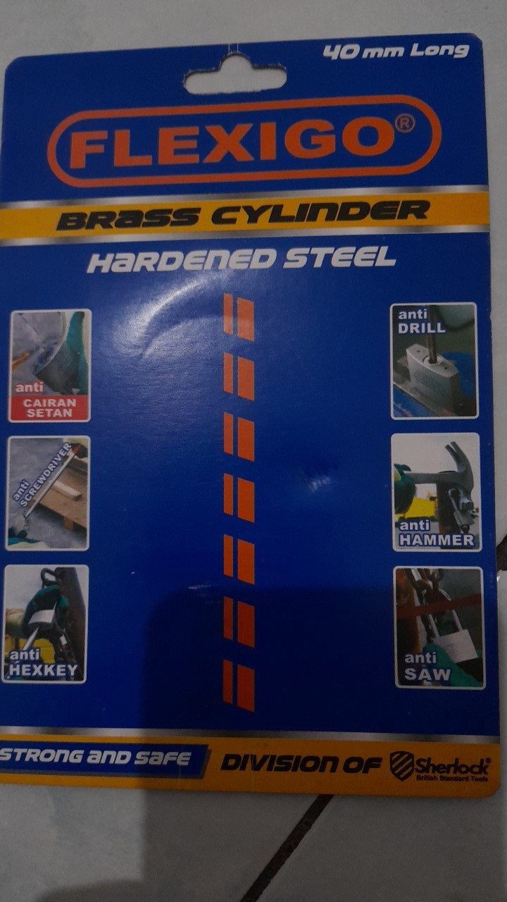 Flexigo Gembok Anti Maling 40 Mm Panjang, Silinder Kuningan Anti Kimia