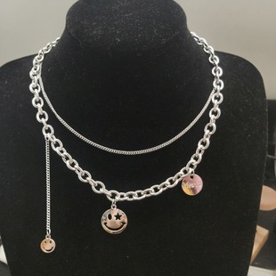 Eropa Amerika Fashion hiphop Trendi Pria Wanita Kepribadian Jalan Hip-Hop Baja Titanium Kalung Dewa Matahari Mata Disc Dekorasi Hip-Hop Trendi Kalung Liontin