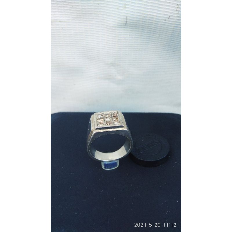 cincin pria perak handmade motif stempel