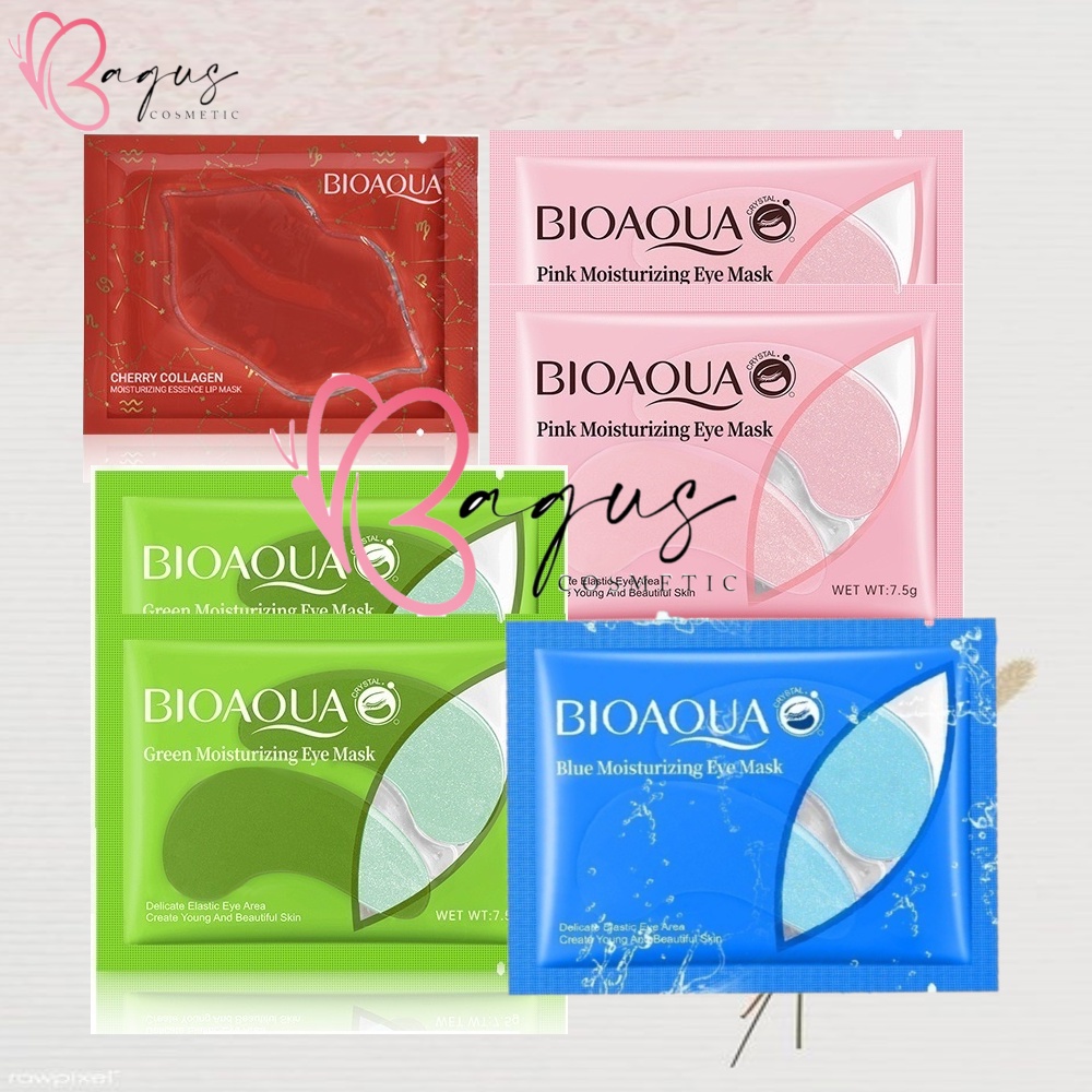 ⭐BAGUS⭐ BIOAQUA Lip Mask 6gr / Eye Mask 7,5gr | Pink Red Gold Hijau Biru Masker Bibir Mata Collagen