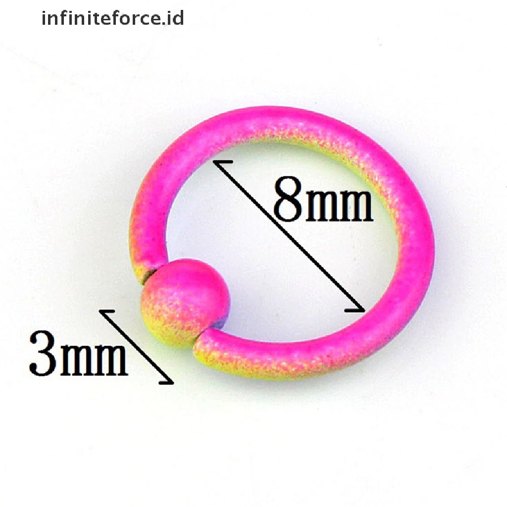 Infiniteforce.id 10pcs / Set Cincin Tindik Tubuh / Hidung Wanita Hias Manik Bulat