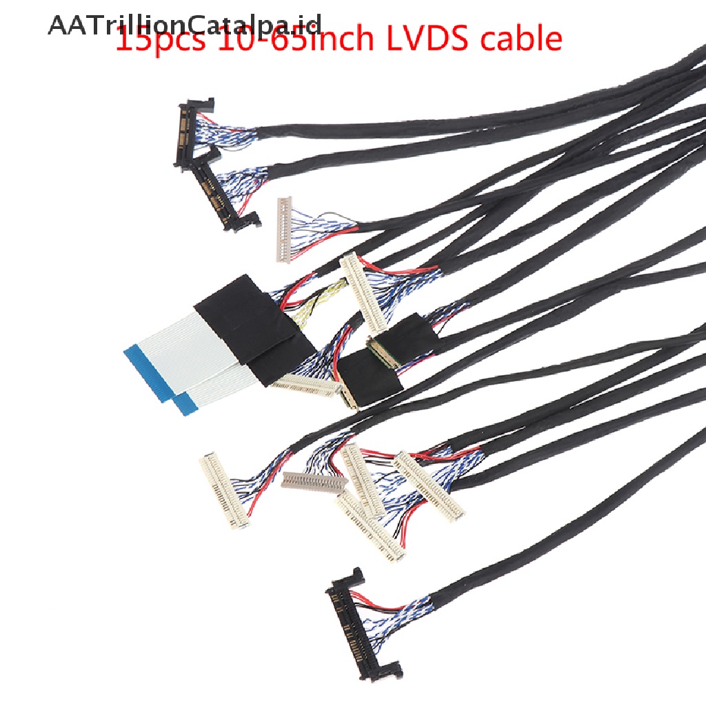 Aatrillioncatalpa 15pcs Kabel LVDS 10-65inch 20-50pin 6bit 8bit