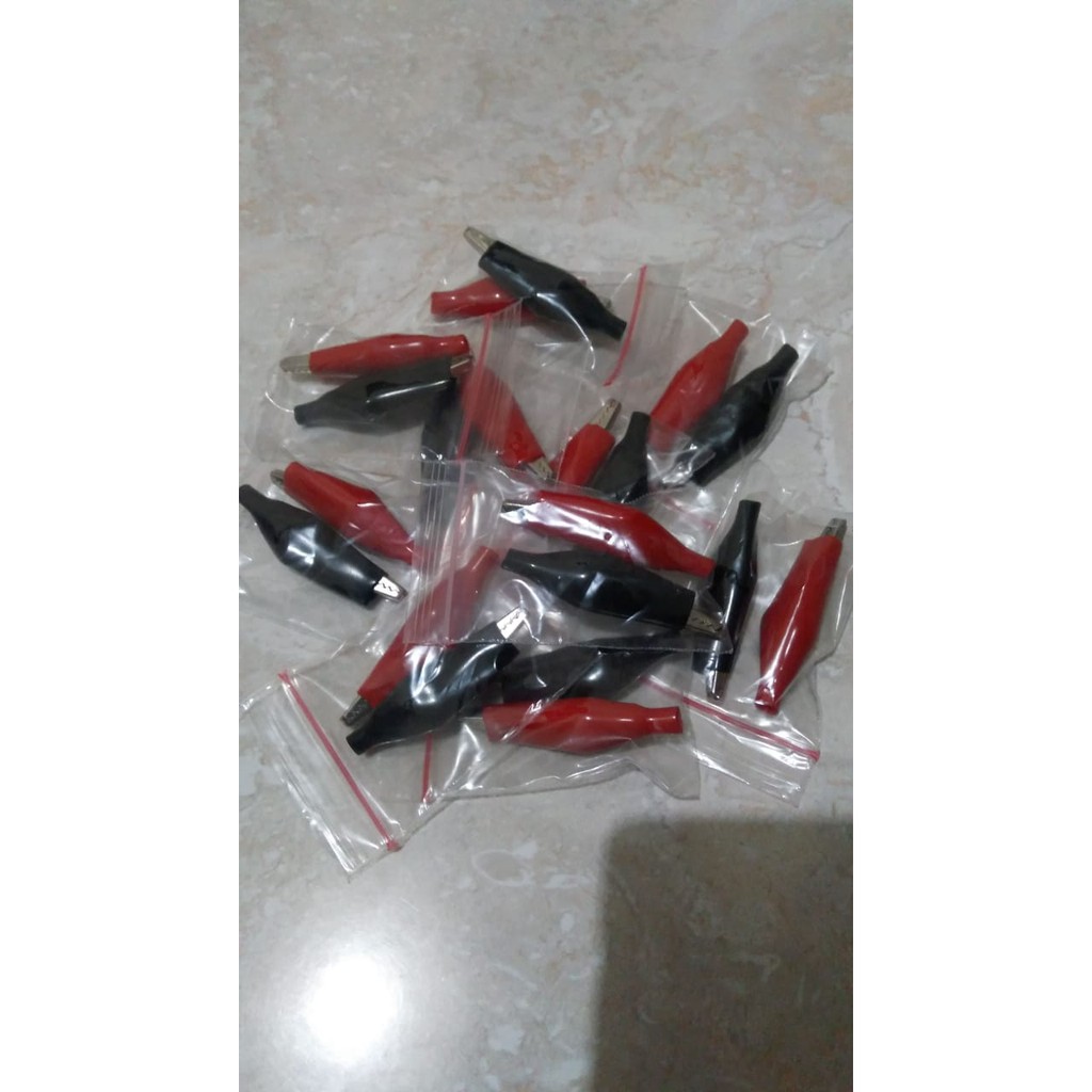 Jepit Buaya Merah Hitam Besar / Penjepit Kabel