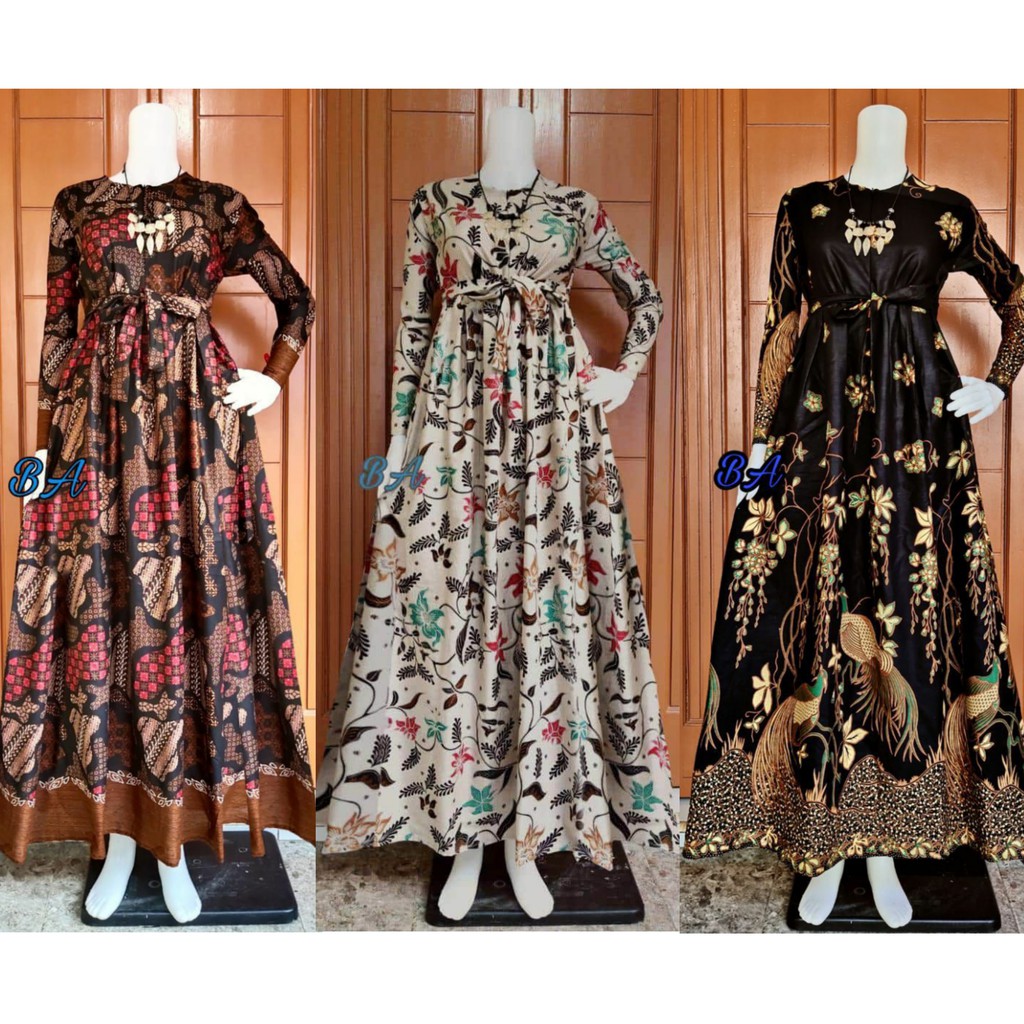 Gamis batik jumbo modern muslimah jumbo dress batik pekalongan terbaru
