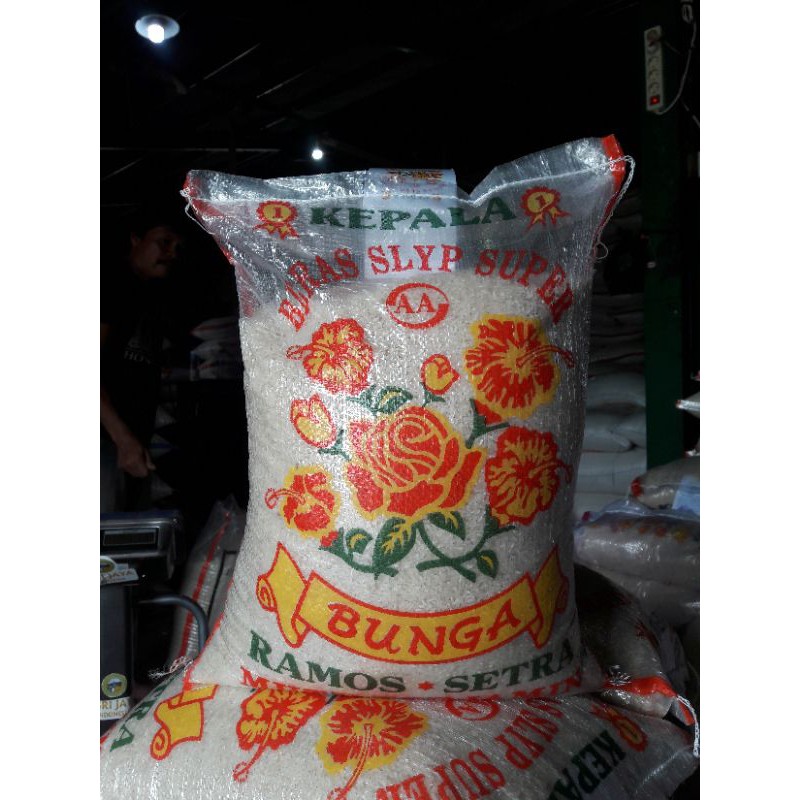 

Depok-Beras Super Pulen Ramos cap Bunga 19KG