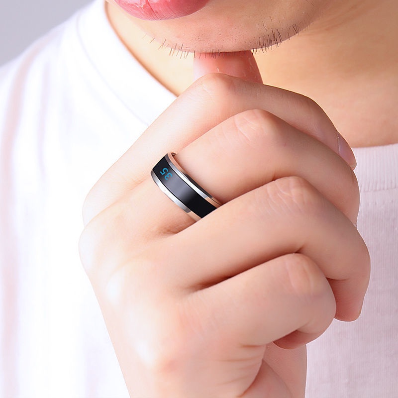 Cincin Pria Dan Wanita Titanium Model Suhu