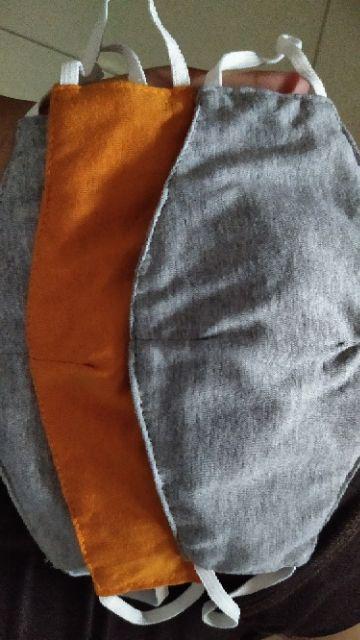 Masker Kain 3 Lapis Selip Tissue Filter Jadi 4 Lapis 4ply Face Mask Katun Anti Debu Cotton Mask