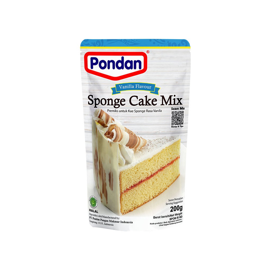 

PONDAN SPONGE VANILLA KEMASAN POUCH - 200gr