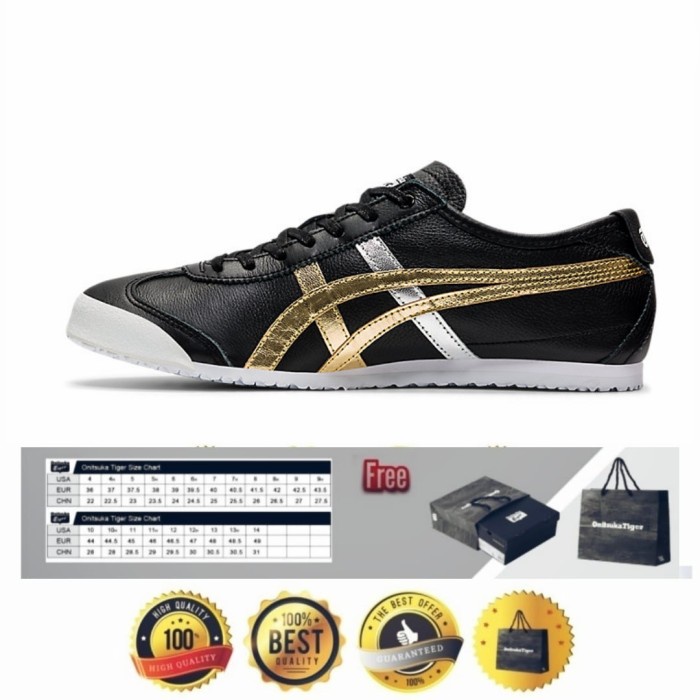 Sepatu ONITSUKA TIGER GB Original Leather 100% Store Guarantee-BKGLSL1 - Hitam, 42