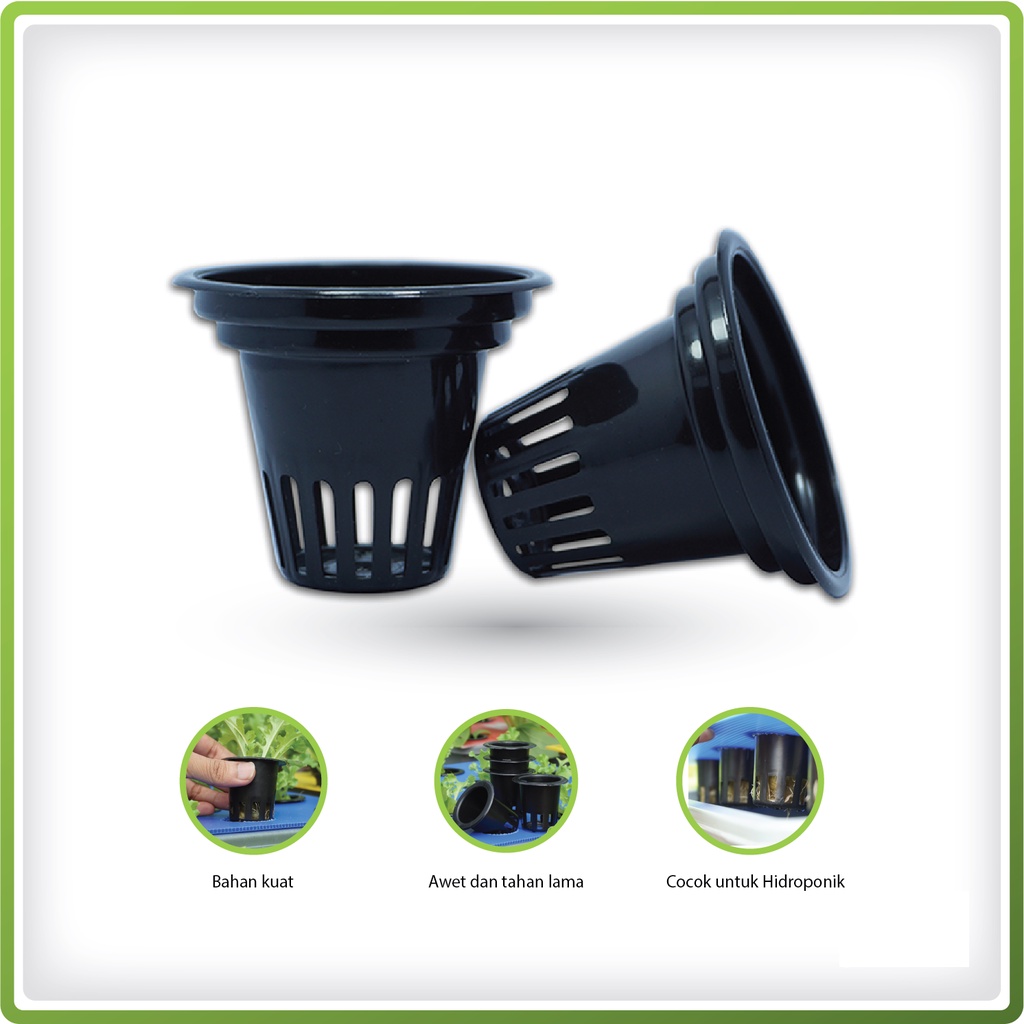 Netpot Hidroponik Multi Diameter 4 5 6 cm Hitam