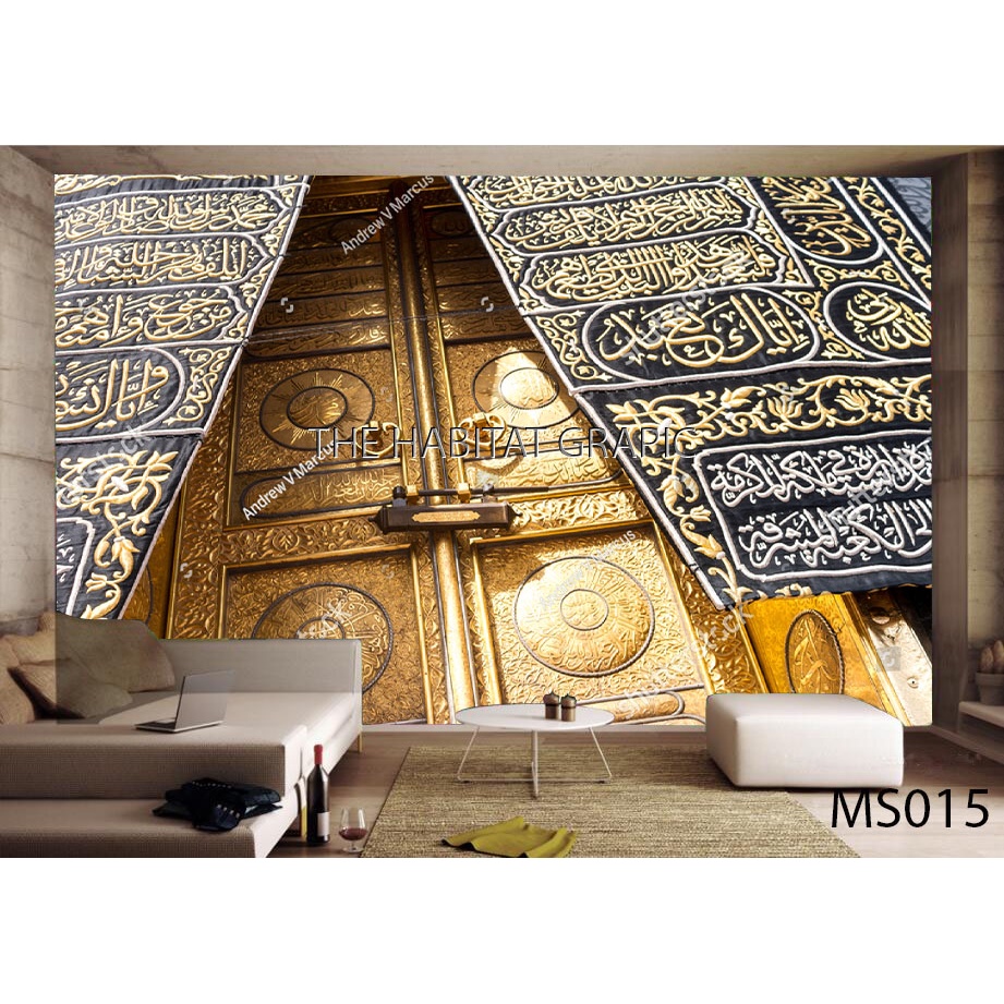 Wallpaper Pintu Kakbah, Wallpaper Kakbah 3d, Wallpaper Mekkah 3d, Wallpaper dinding 3d Murah- Wall3d