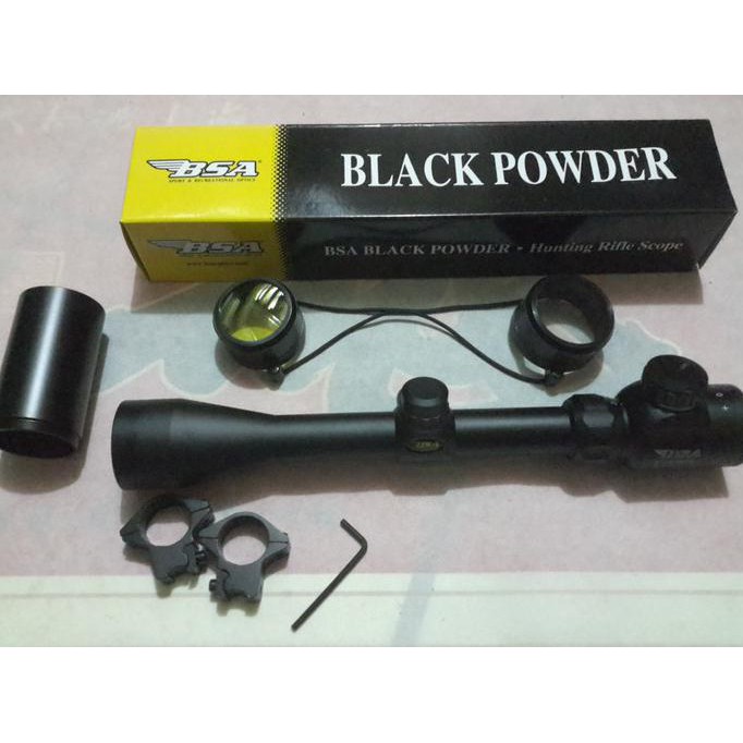 Telescope BSA 3-9x40EG + SUNHIDE teropong black powder teleskop