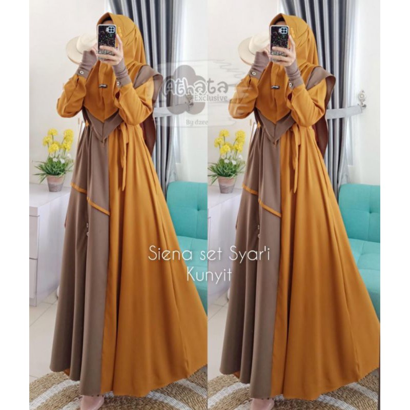 Siena Set Syar'i/Gamis ity Creppe. ORI by Athata. 12 varian warna.