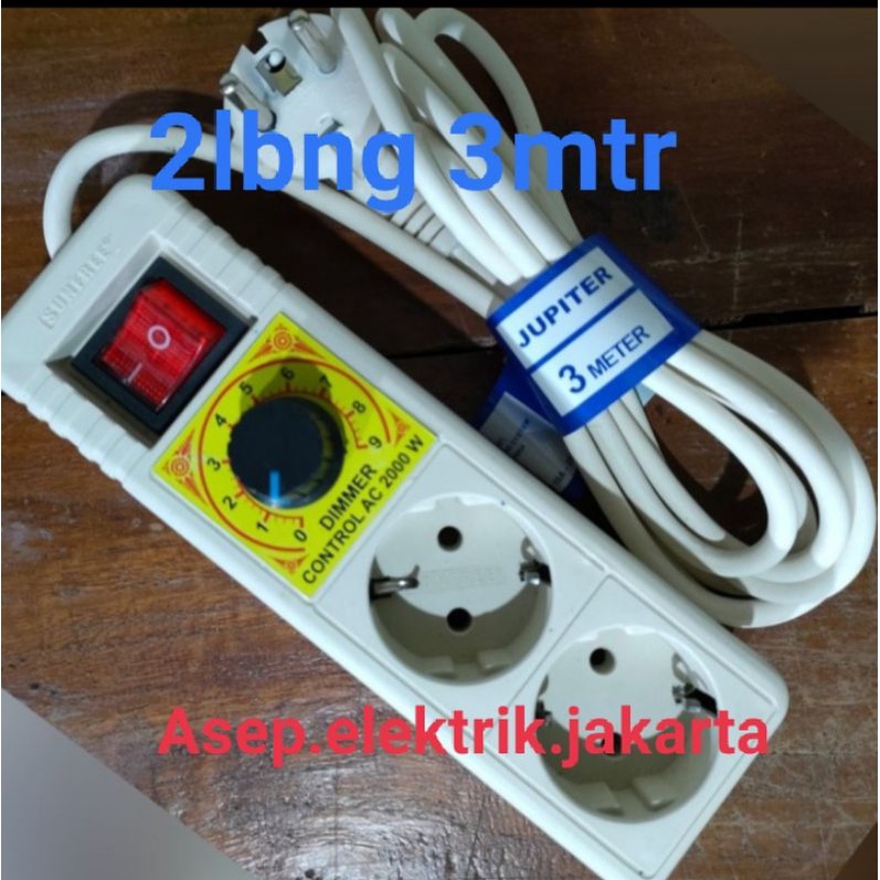 STOP 2 LOBANG DIMMER 2000w STOPKONTAK PENGATUR KECEPATAN GRINDA BOR DINAMO SOKET DIMMER SERBAGUNA