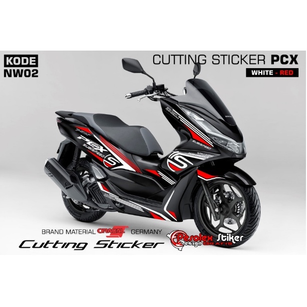 Cutting Sticker Lis Body Motor Honda New PCX 160 Hitam keren**/-3.