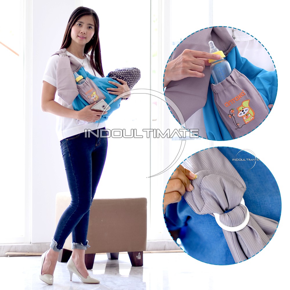 ADJUSTABLE + TOPI + Kantong SUSU Gendongan Bayi CINTAKA BY-52 Gendongan bayi Geos Hipseat kaos baby