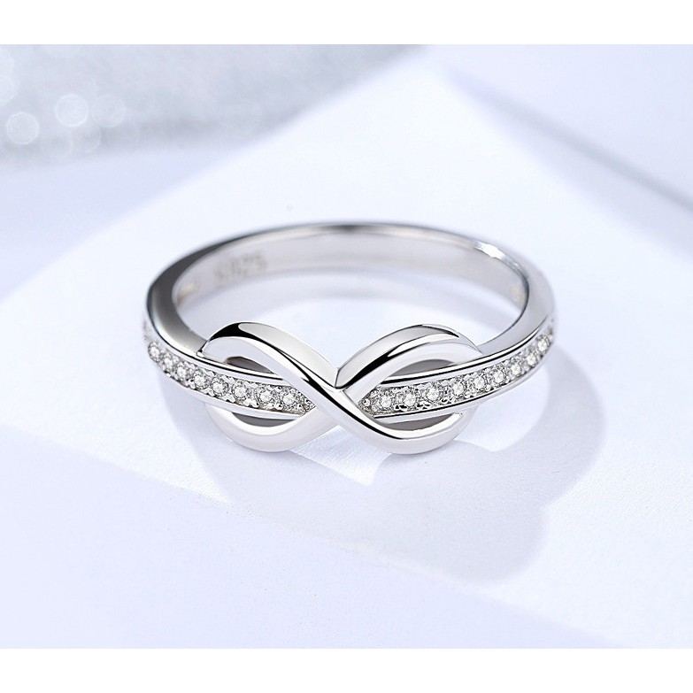 Cincin Perak Wanita Pria Couple Asli S 925 Lapis Rhodium Cocok Kawin Nikah tunangan hadiah RS045