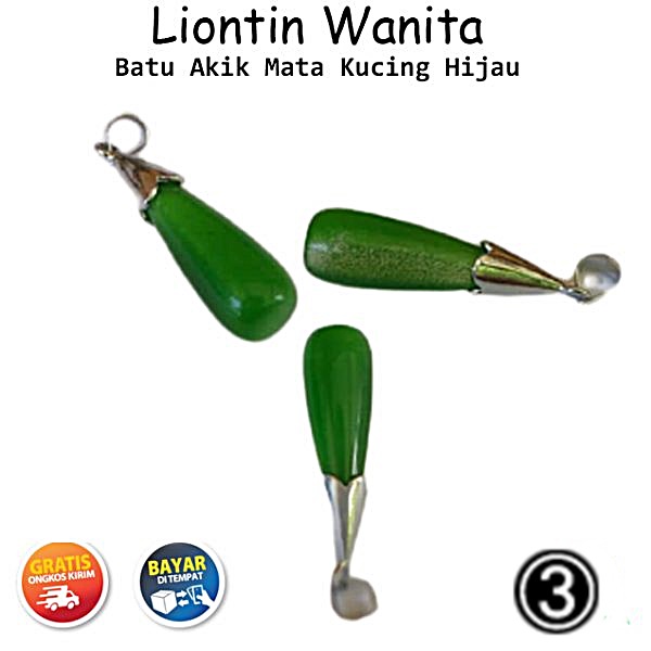 Liontin Batu Akik Mata Kucing Hijau