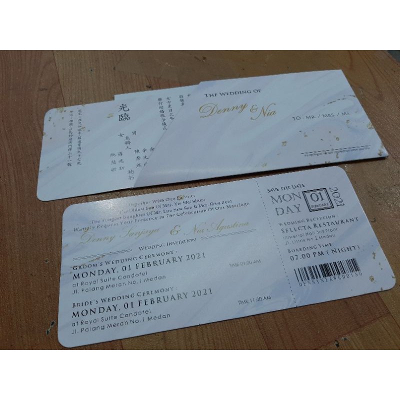 

undangan model tiket pesawan qty 100