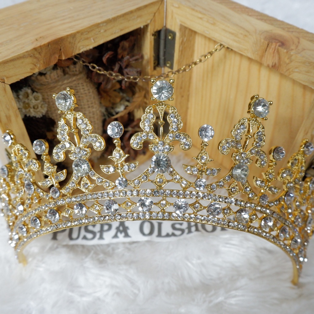 Mahkota Tiara Ukir Simpel Gold