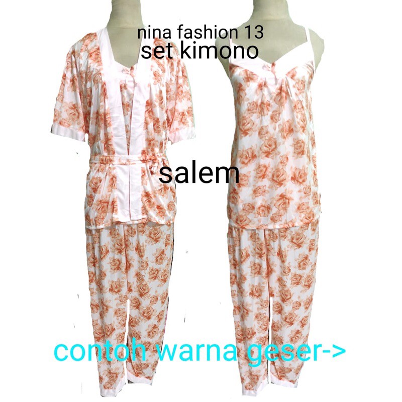 Baju murah wanita baju tidur dewasa piyama kimono kembang cantik kekinian
