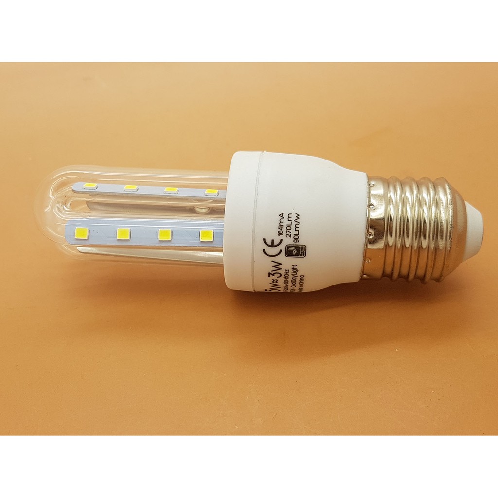 Lampu LED PushOn 2U 3 watt 16 led SMD 270 lumen Cahaya PUTIH