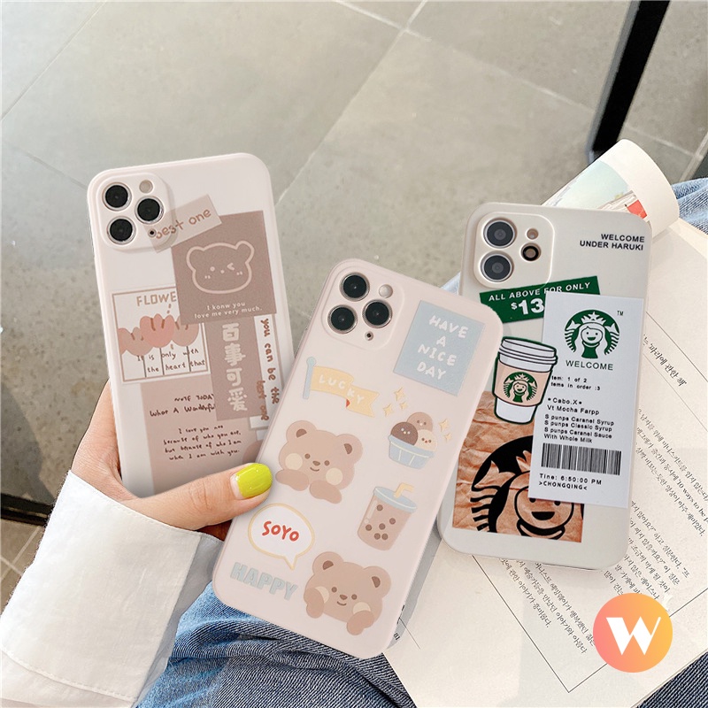 Soft Case Motif Kartun Beruang Starbucks Untuk Infinix Smart 5 6 Hot 9 10 Play 11 Play 11S Note 10 8 Hot 10 S4 Hot 3plus