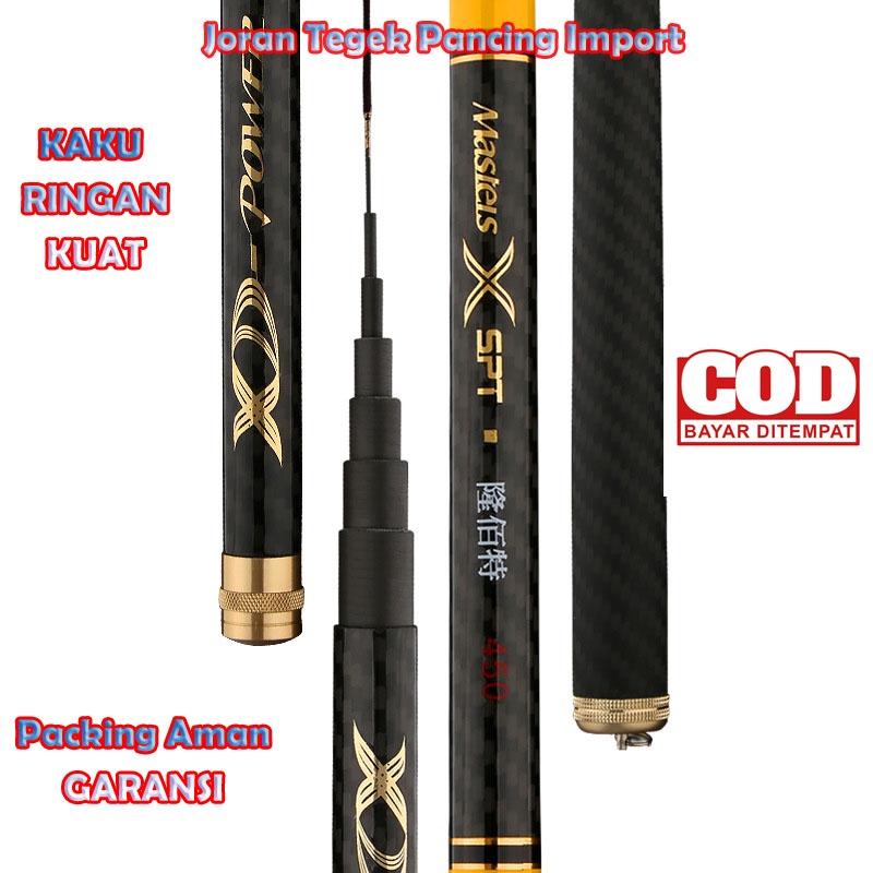 Tegek Ruas Pendek 80cm XD Power Joran Pancing Carbon Import 360/450/540/630