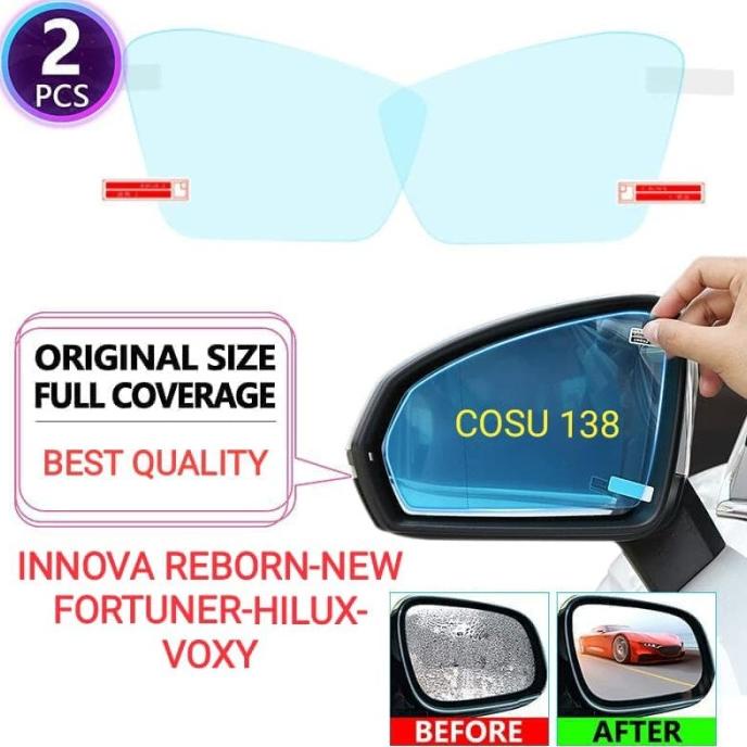 Kaca film Spion Anti fog embun kabut air Innova Reborn Fortuner Hilux