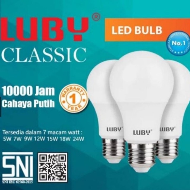 Bisa Cod Bohlam Lampu LED LUBY CLASSIC Cahaya Putih 5 Watt