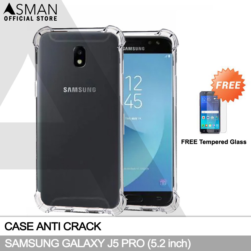 Anti Crack Samsung Galaxy J5 Pro (5.2&quot;) | Soft Case Anti Bentur + FREE Tempered Glass