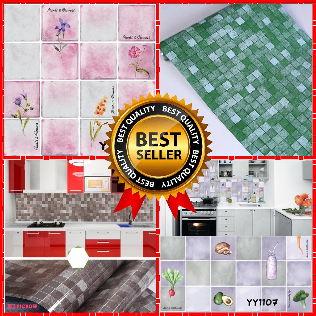 Rumah_kita2020  Stiker Dapur Toilet Meja Kompor TAHAN API ANTI MINYAK AIR 45cmX5m Wallpaper Sticker Dapur &amp; Kamar Mandi Stiker Kompor Sticker Dapur Murah Import Stiketr Dapur Murah Anti Air