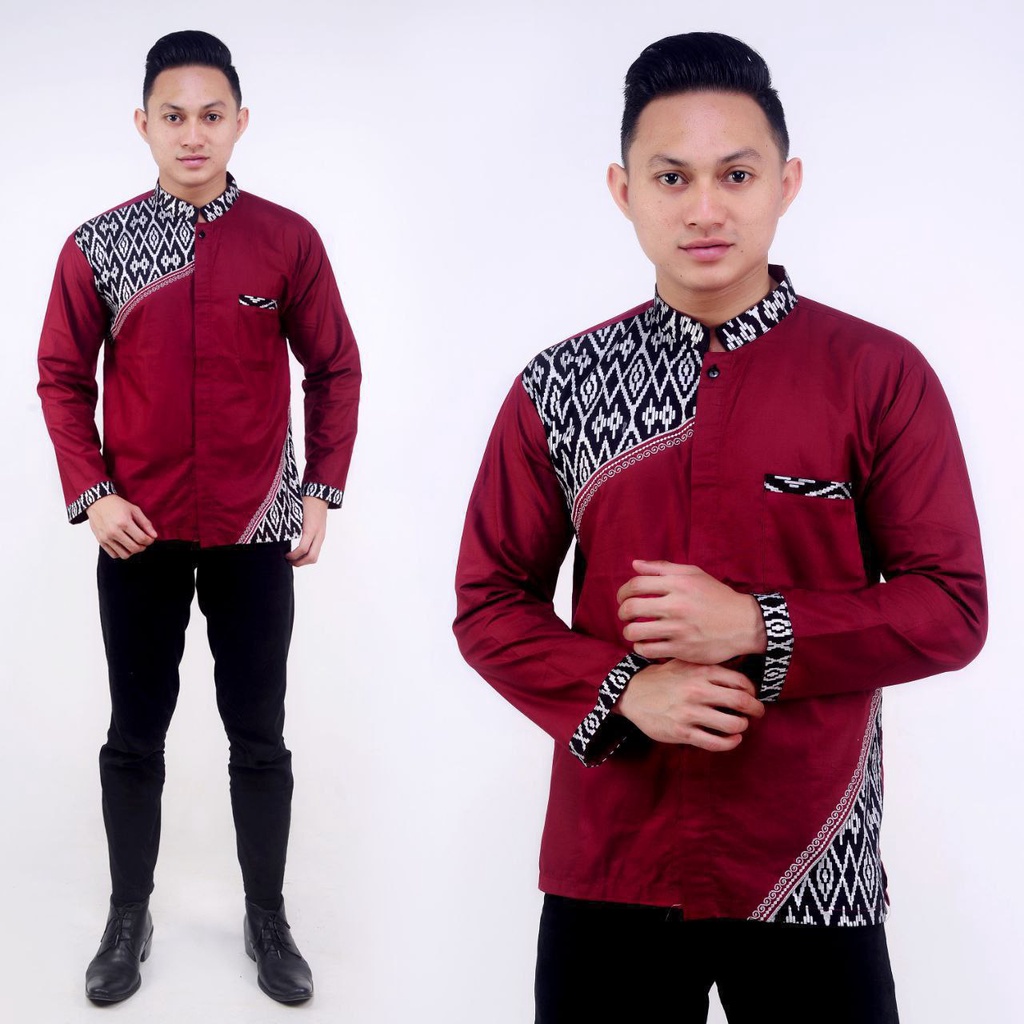 BAJU KOKO PRIA LENGAN PANJANG - KOKO MUSLIM - BAJU KOKO MURAH - BAJU LEBARAN - KOKO PRIA MODERN