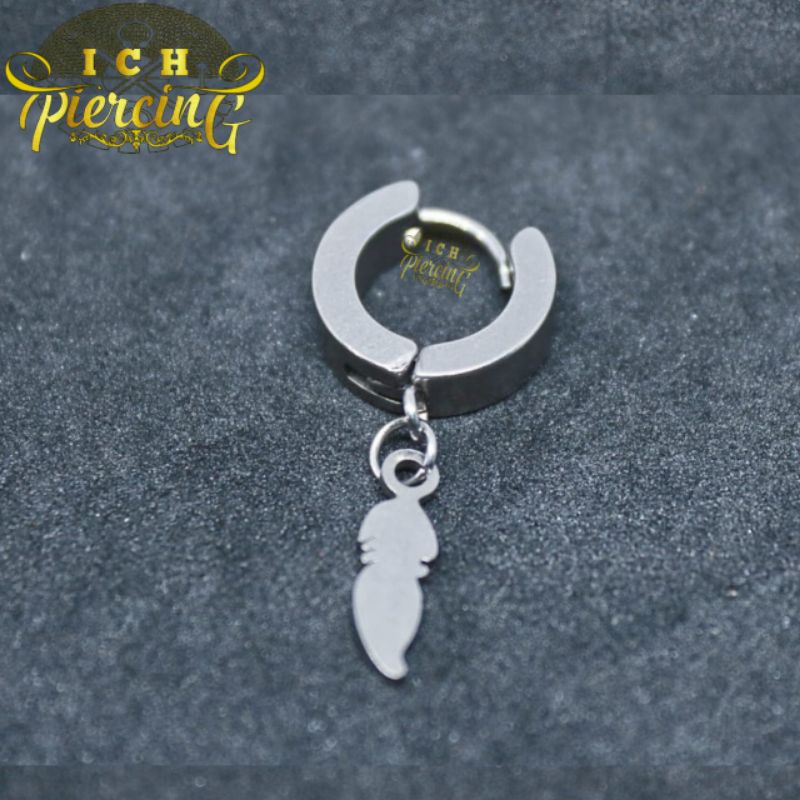 Anting Gantungan Model Bulu kecil / Anting Tindik dan Jepit / Anting Pria Wanita / Anting Fake / Anting Titanium / Anting stainless steel / Anting K-Pop / Anting BTS / Anting Korea