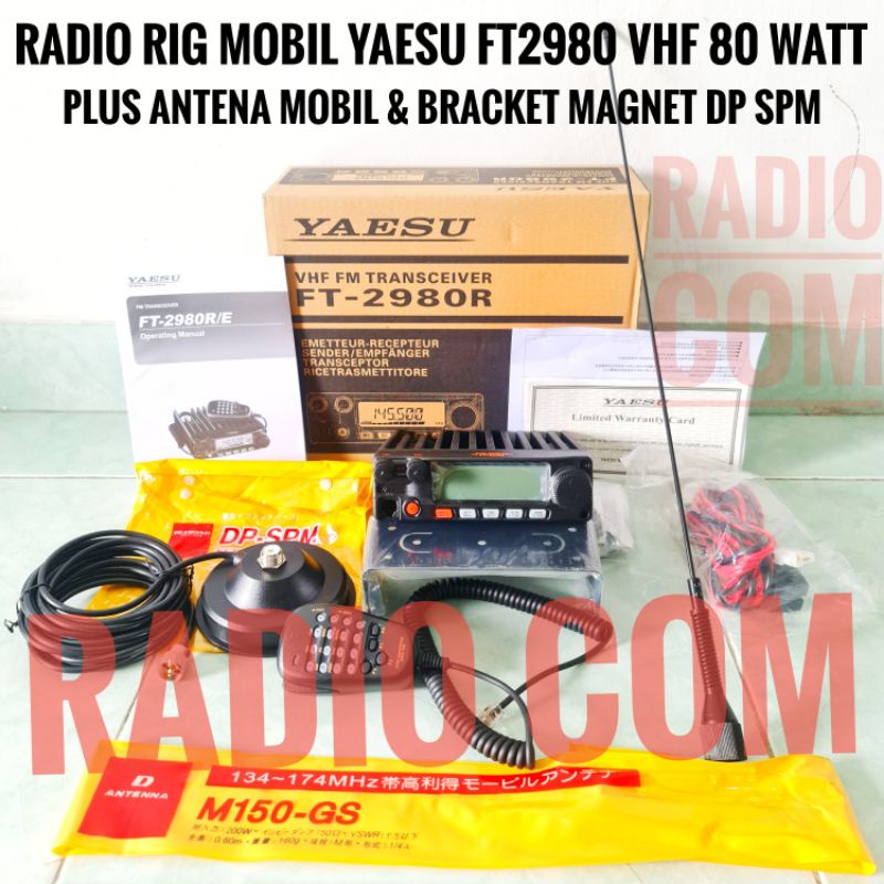 RIG YAESU FT2980 FT-2980R VHF PLUS PAKET RADIO RIG MOBIL YAESU FT2980 PLUS ANTENA MOBIL - RIG YAESU FT2980R VHF PLUS ANTENA M150 GS VHF BRACKET MAGNET DP SPM