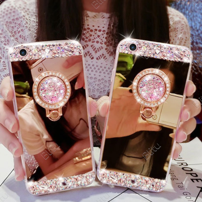 Mirror Diamond Ring Soft Case SAMSUNG J1 J2 J3 J4 J5 J6 J7 J8 Mini Grand Prime Pro Plus Core Duo Ace