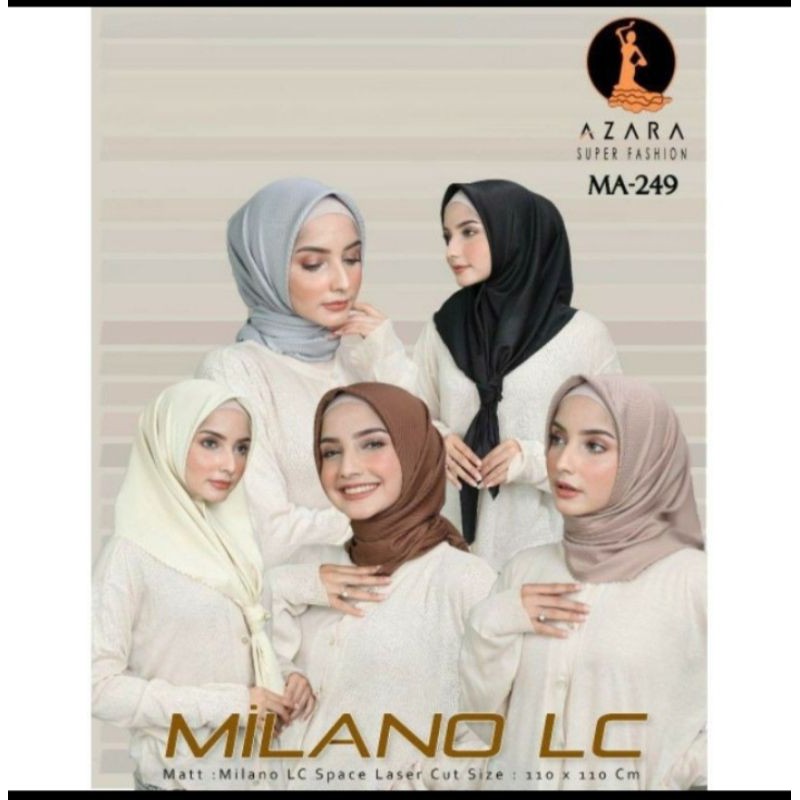 Jilbab hijab kerudung segiempat Azara Milano Laser cut