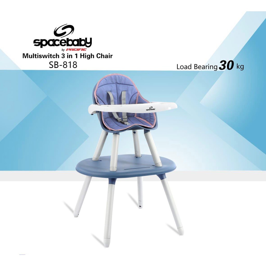 Kargo Baby High Chair Spacebaby SB818 Multiswitch 3 in 1 Kursi Makan Anak Bayi Balita By Pacific-1