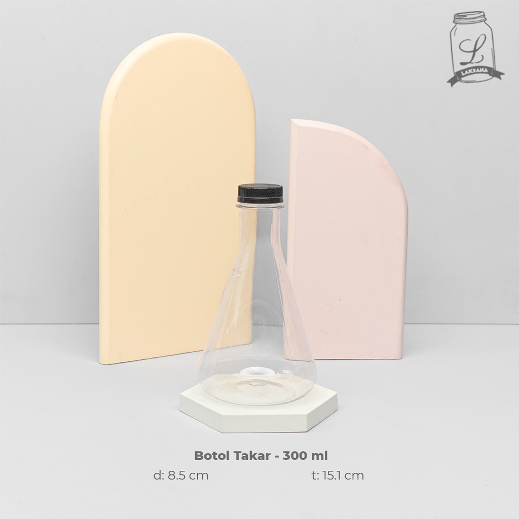 Botol Takar - 300 ml / botol plastik unik 300ml / botol plastik lab