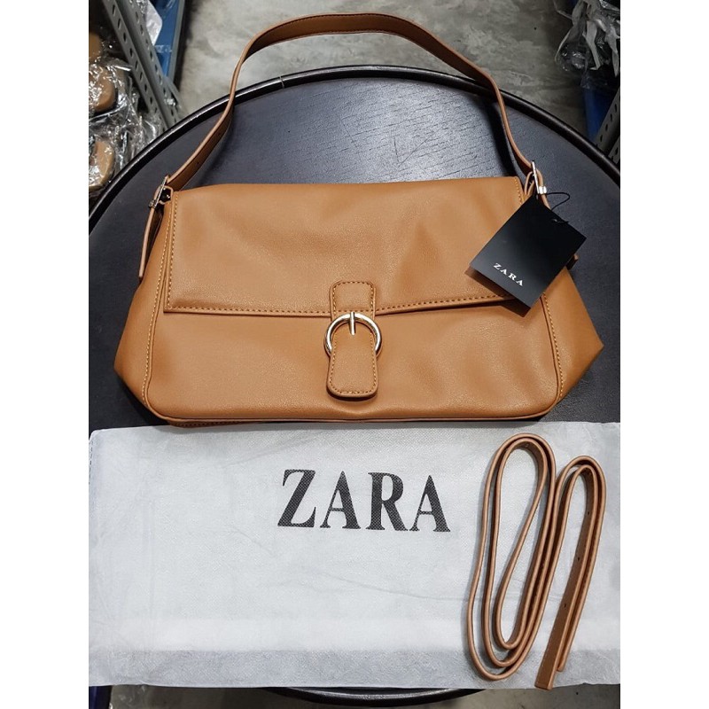 SG7505 syafniegalery Z*ra Flat Leather Sling Bag impor tas murah