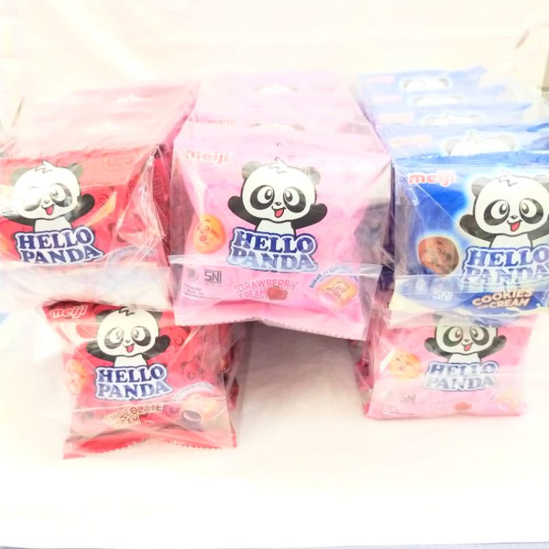 

Hello Panda isi 10pcs rasa Chocolate Cream / Cookies Cream / Strawberry Cream / Dobel Choco / Milk / Caramel